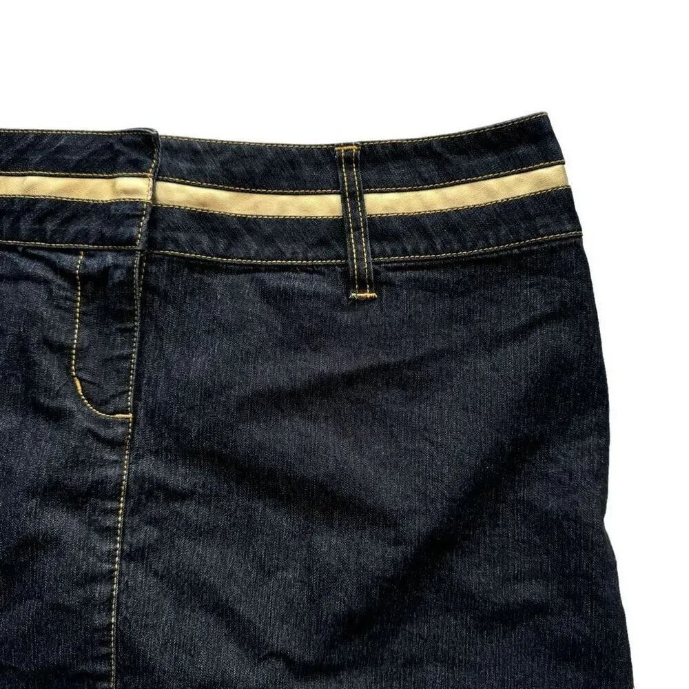 Bisou Bisou Vintage Y2K Denim Mini Skirt Dark Wash Women’s Size 16